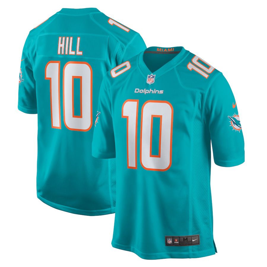 Men Miami Dolphins #10 Tyreek Hill Nike Aqua Game NFL Jersey
